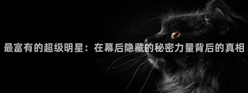 JJB竞技宝官方正版app娱乐平台:最富有的超级明星:在幕后